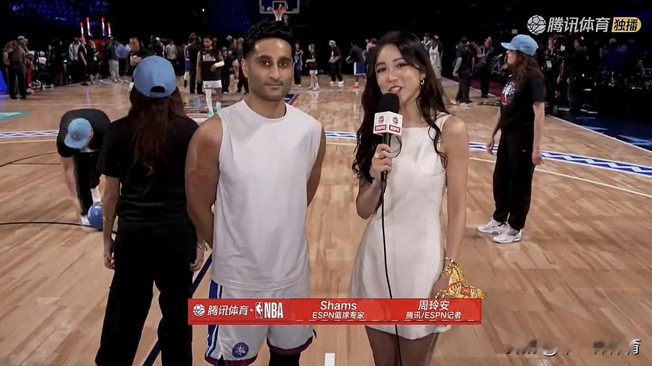 shams参加名人明星全明星赛，看到真容了，据说shams三分很准

今天早上八
