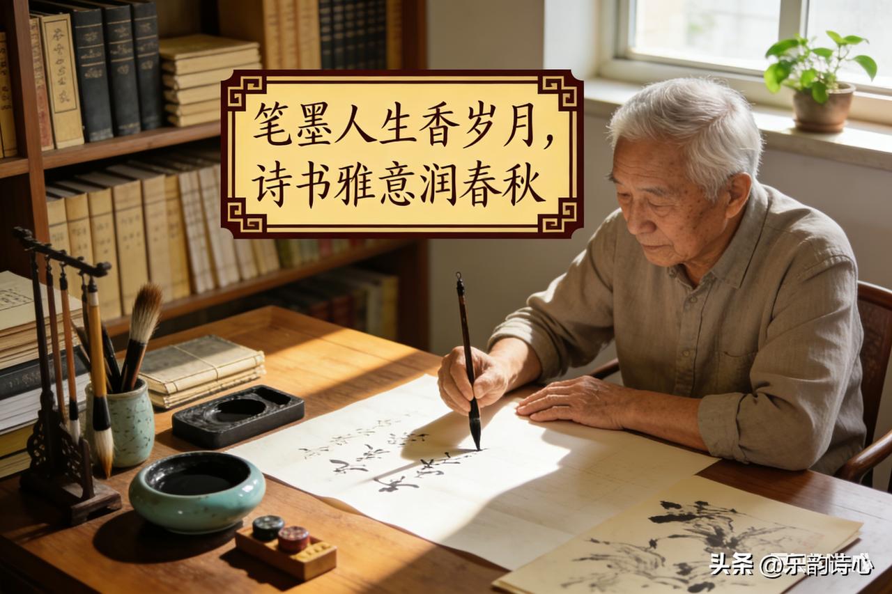 “笔墨人生”侧重于个人用笔墨来展现人生，“诗书雅意”聚焦于诗书所蕴含的高雅意趣。