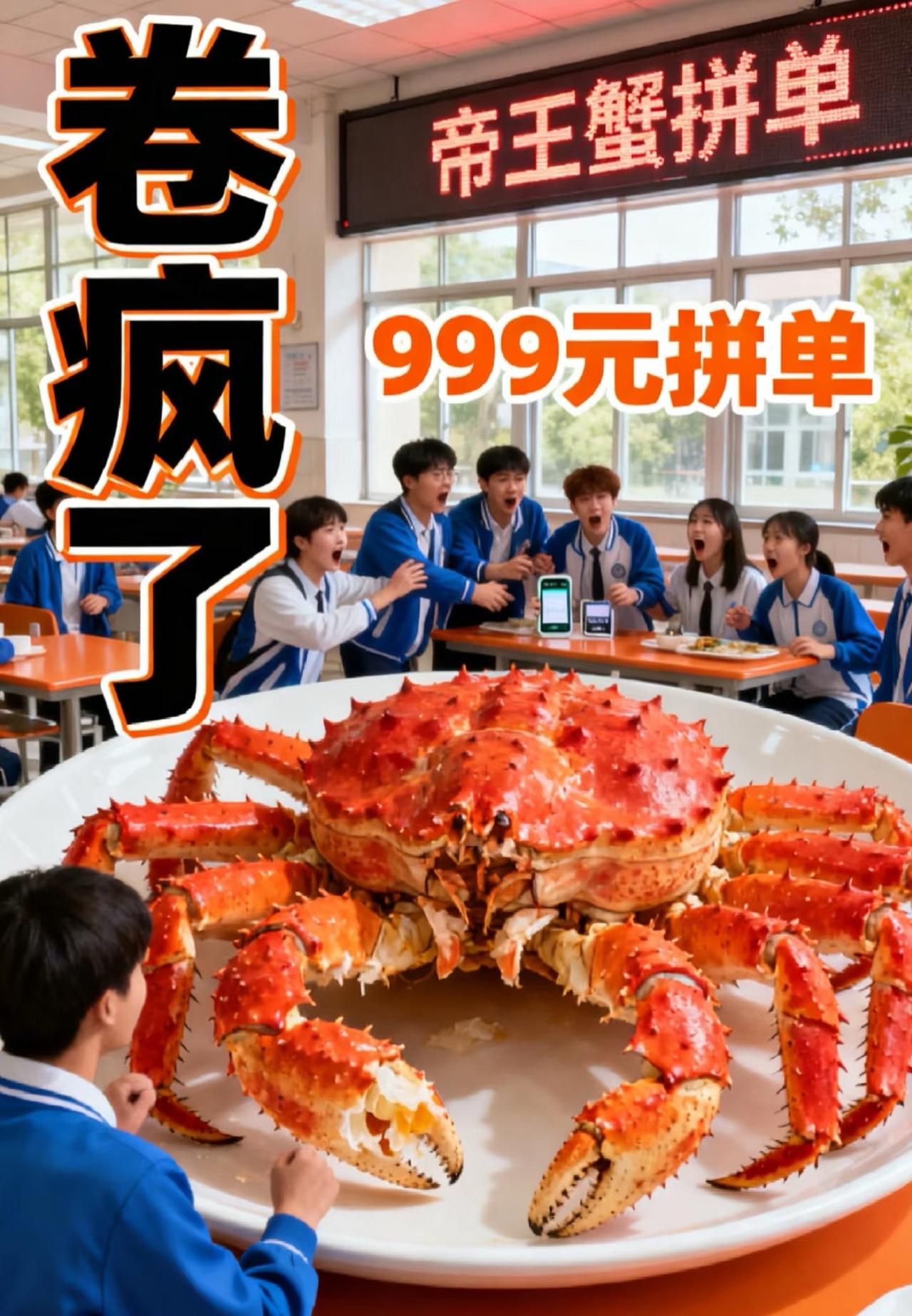 南大食堂卖999元帝王蟹？学生吐槽：这口蟹肉吃不起！

南京大学食堂突然上了热搜