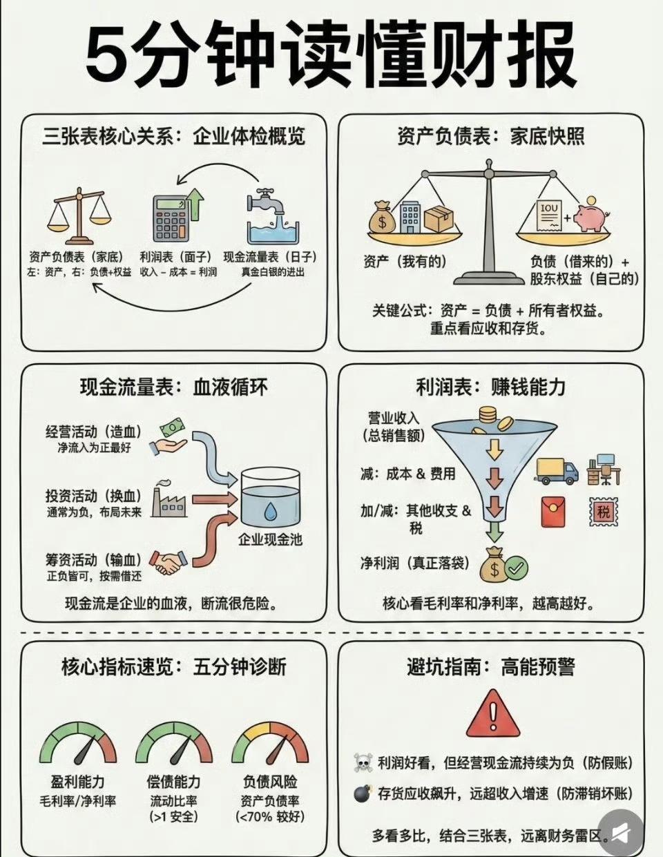 5分钟看懂财报。 ​