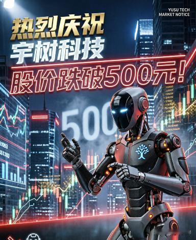 热烈庆祝宇树科技股价跌破500元！
9月10日，宇树科技股价跌破了500元，收盘