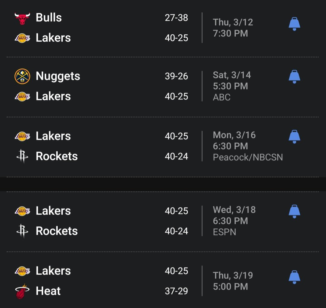 接下来的5场，新一轮的考验！湖人