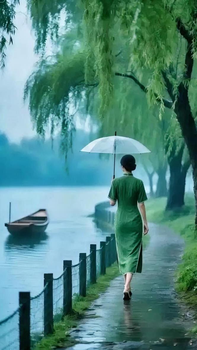 素手试茶，暗许佛前玲珑愿。
一霎回眸，心绪忽酥似旧游。
烟雨湿衫，谁并丁香春色浅