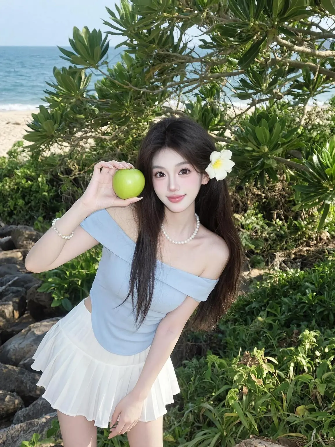 AI海畔清新照 ai创作 写真风格 写真集