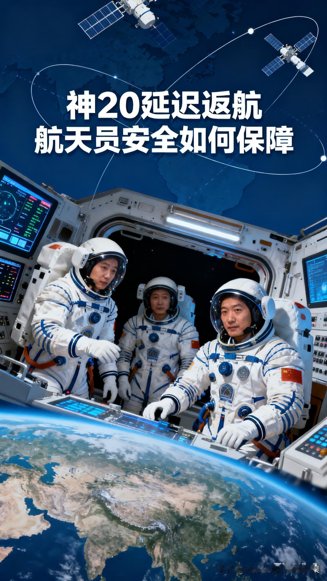 神20延迟返航，航天员安全有啥保障？看完心里就踏实了
 
神20因太空微小碎片撞