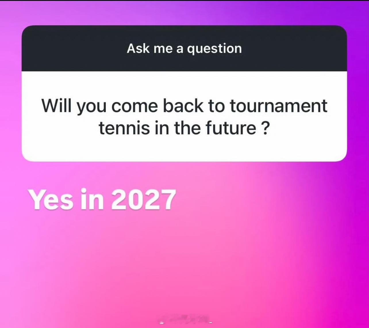 吉奥尔吉称，她将在2027赛季复出你期待吗？网球talking大会网球talki