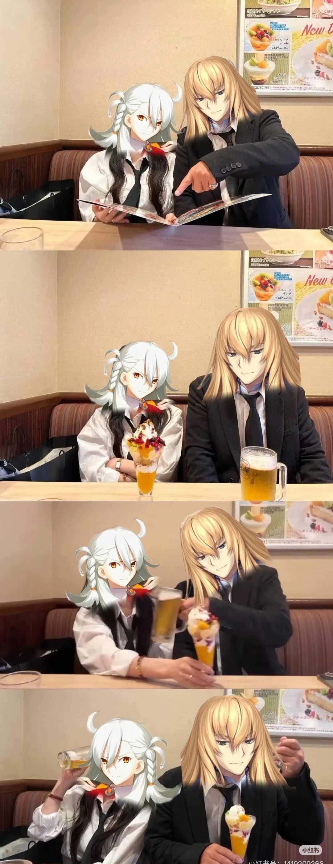 依旧低脂家产梗图
一边p一边笑的停不下来🤣
FGO 奥尔加玛丽 基尔什塔利亚 