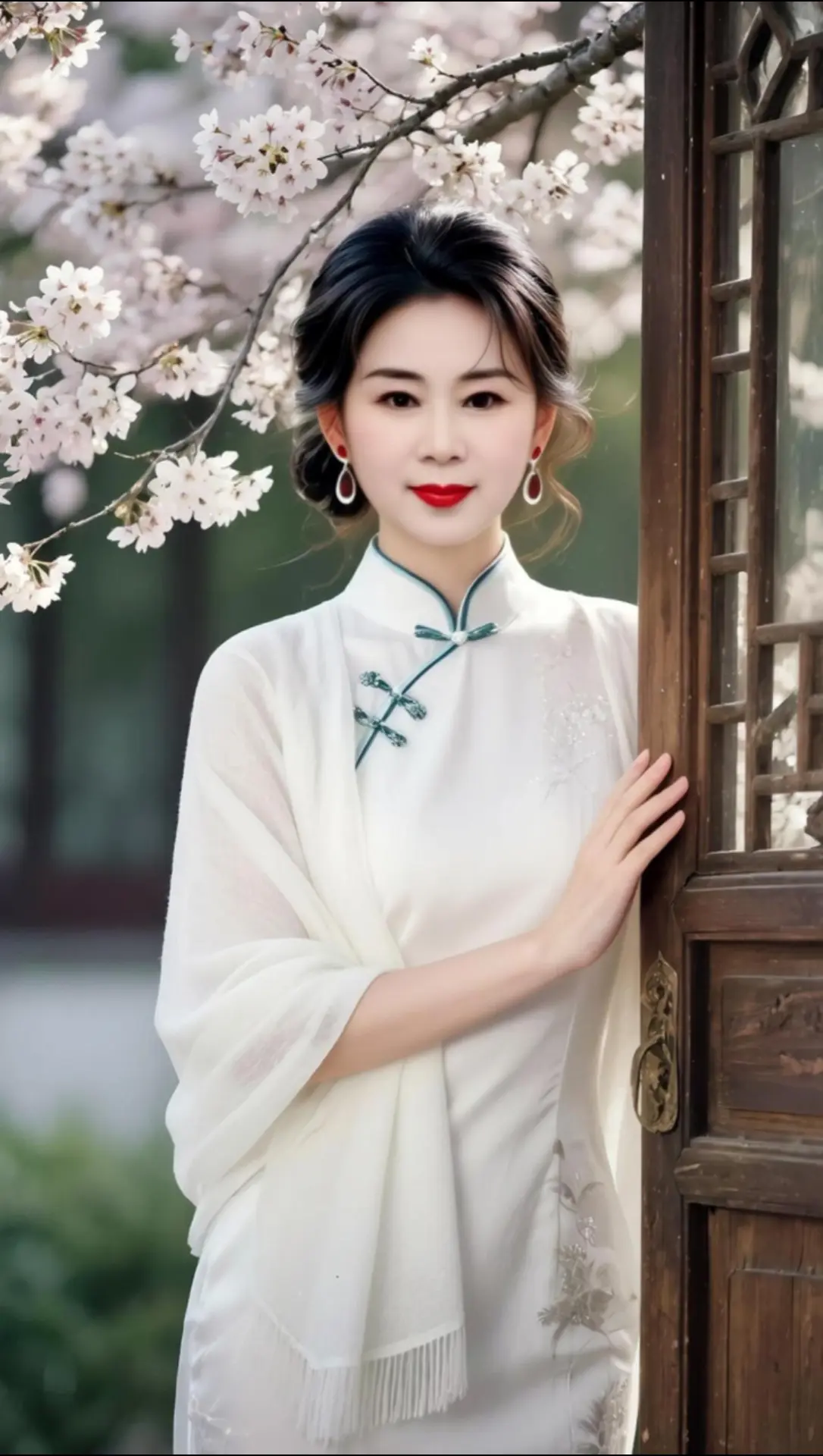 AI樱下旗袍照 ai创作