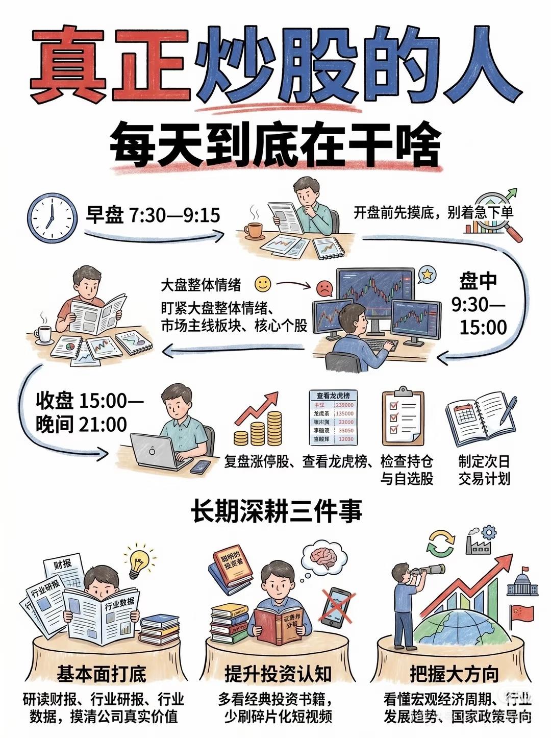 为什么同样炒股，有人稳定盈利，有人常年亏损？差距藏在每日完整交易流程里。
7:3