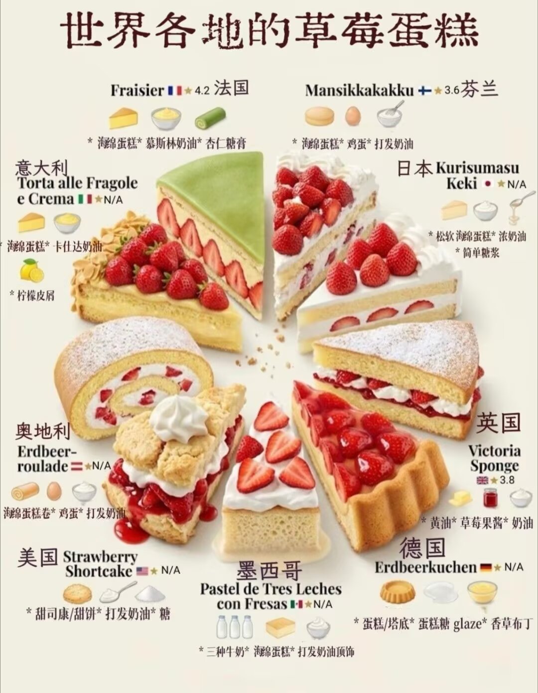 9831世界各地的草莓蛋糕🍰 