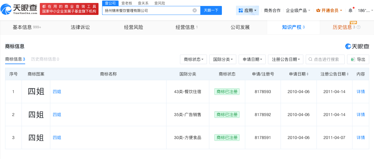 【索赔50万餐饮公司多年0人参保 使用四姐二字被索赔卤菜店成立不足2年】据媒体报