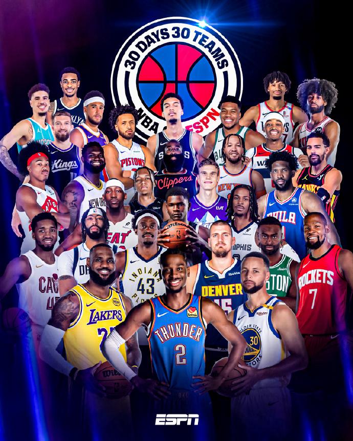 ESPN开启新赛季30天30队宣传，这个P图选人也引发了讨论！

如果把图上的3