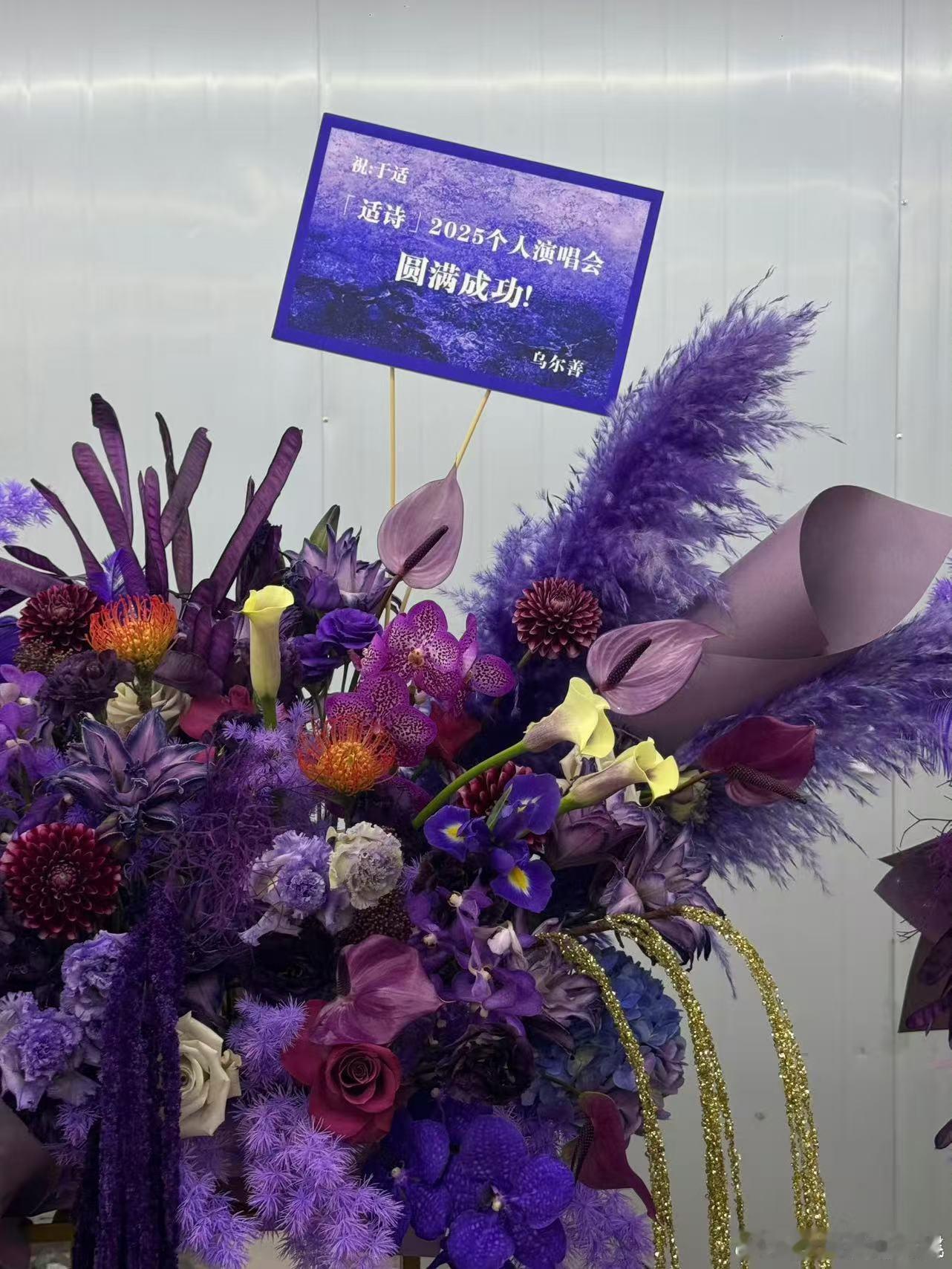 乌尔善给于适送花篮于适演唱会花篮于适演唱会花篮，乌尔善给于适送花篮，