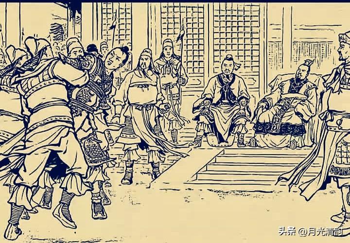 建安三年（198年），吕布被绞死在白门楼上。

刘备站在曹操身边，看着这个曾经天
