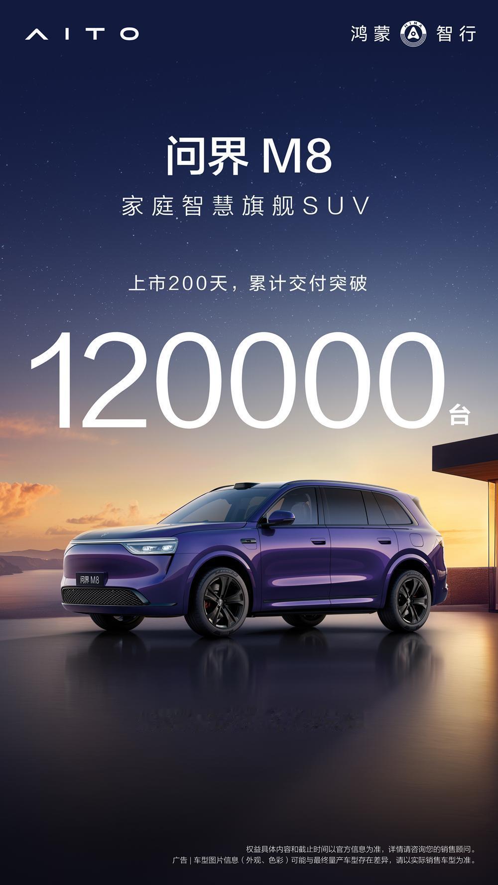 在40万级别的SUV车型中，问界M8是非常受欢迎的。鸿蒙智行公布的的数据中，问界