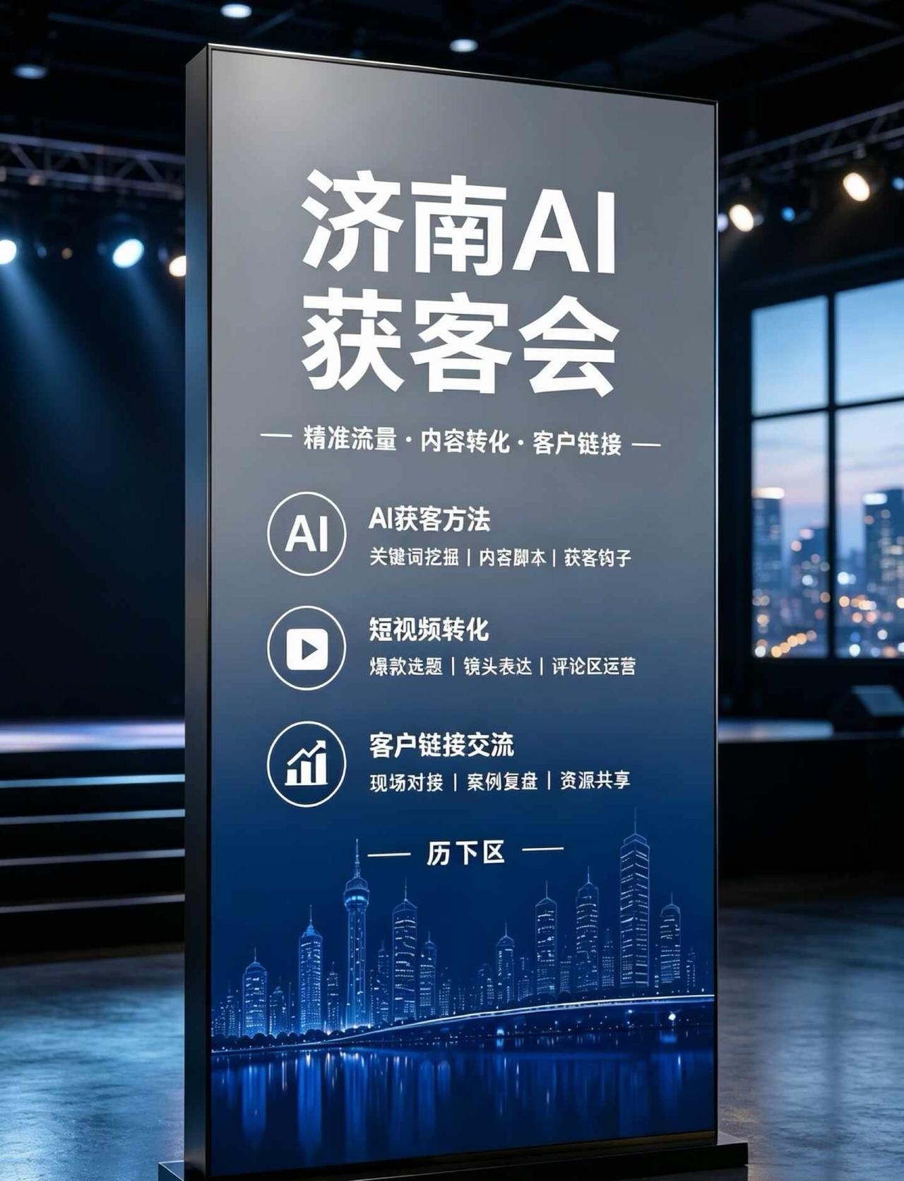 济南Ai沙龙 从获客到落地 从互联网到生意
济南老板注意，AI 获客不是发发内容