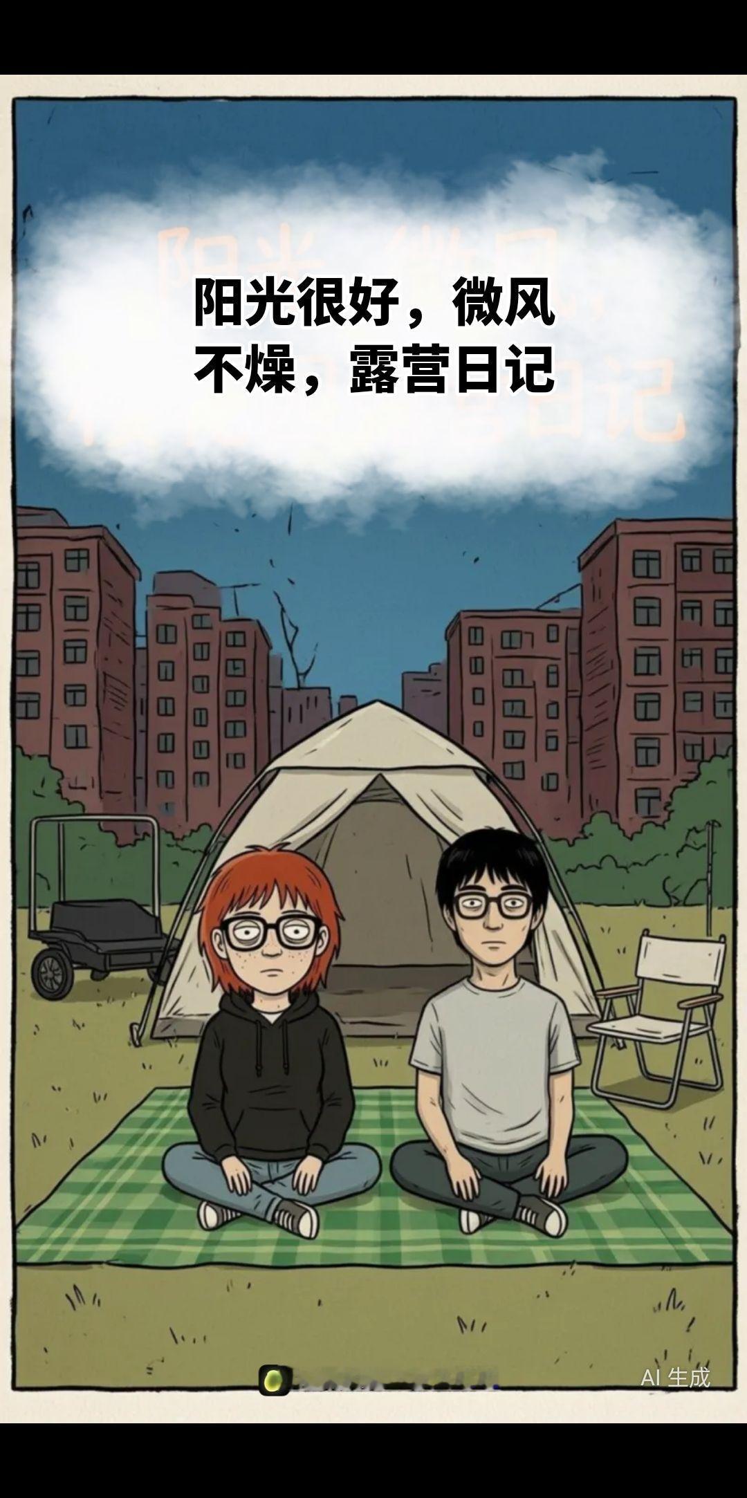漫画日常 治愈小漫画 露营漫时光 双相情感障碍 露营