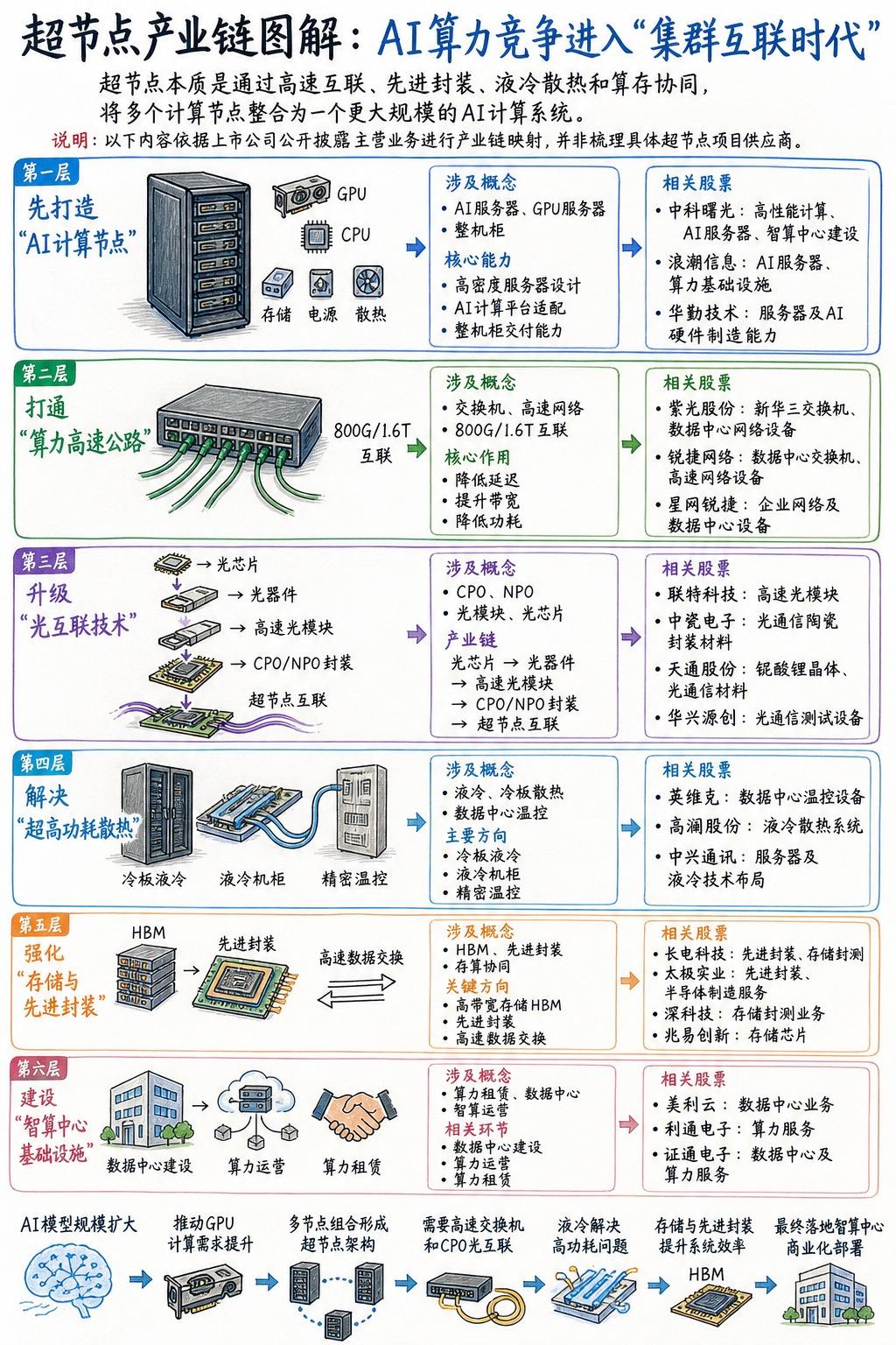 超节点产业链图解:AI算力竞争进入“集群互联时代”