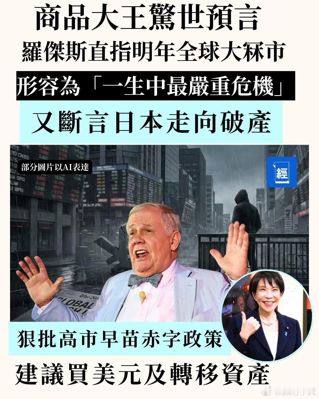 期货投资大佬预言明年全球经济大跳水，断言日本走向破产「商品大王」罗杰斯是美国著名