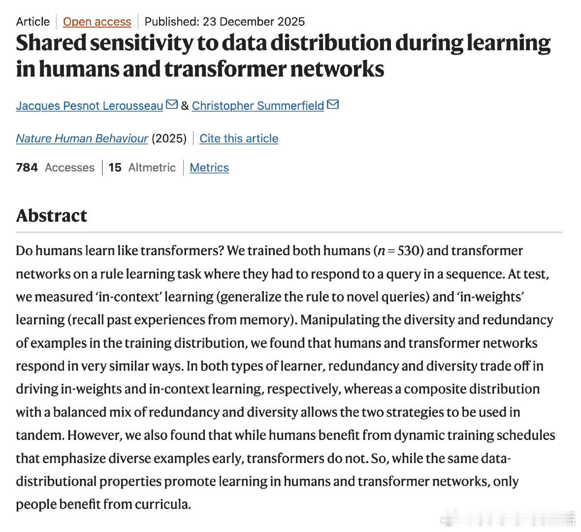 《Shared sensitivity to data distribution