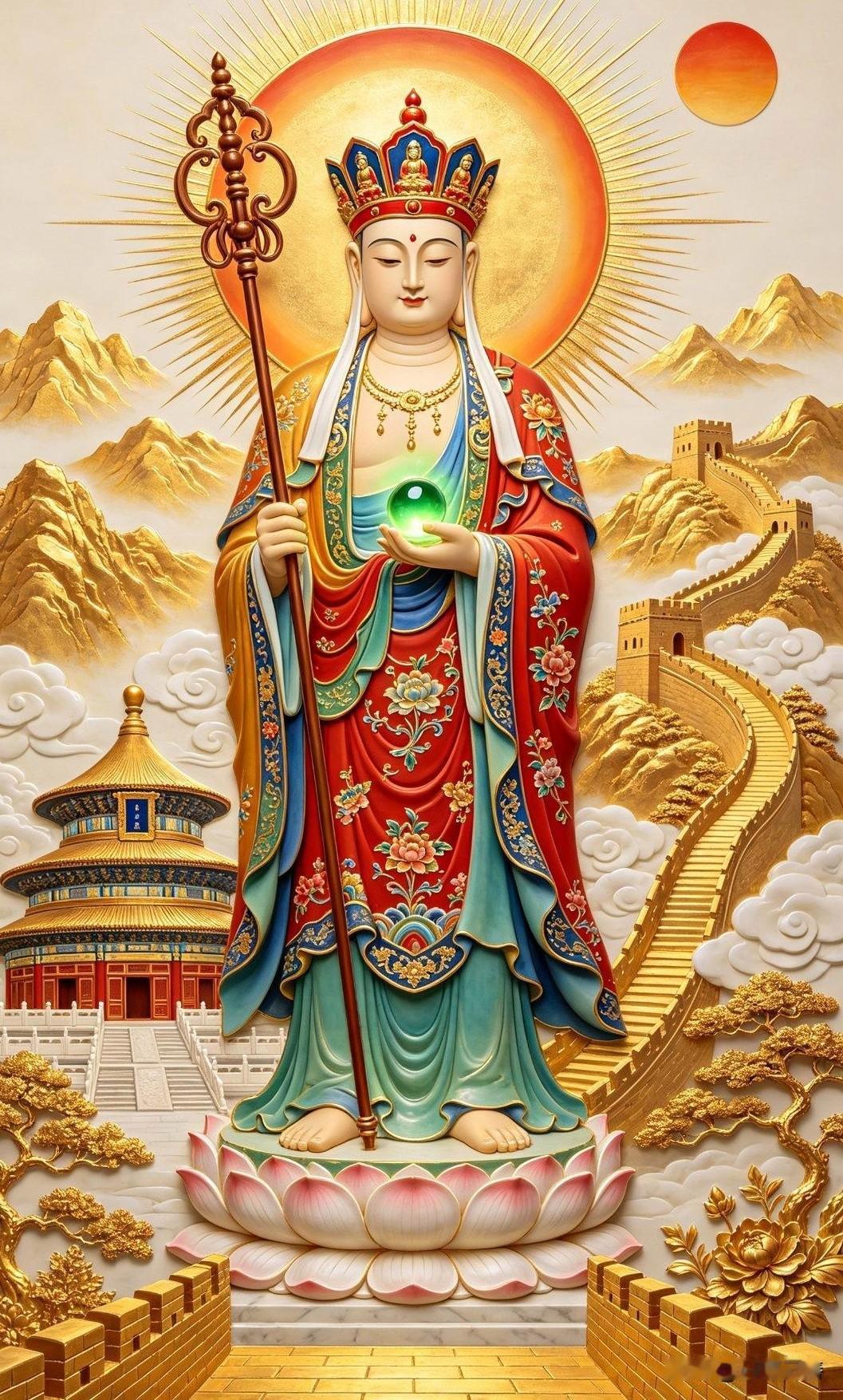 每日分享一句人生感悟大愿地藏王菩萨慈悲垂怜，金光普照万家灯火。愿这份虔诚与守护，