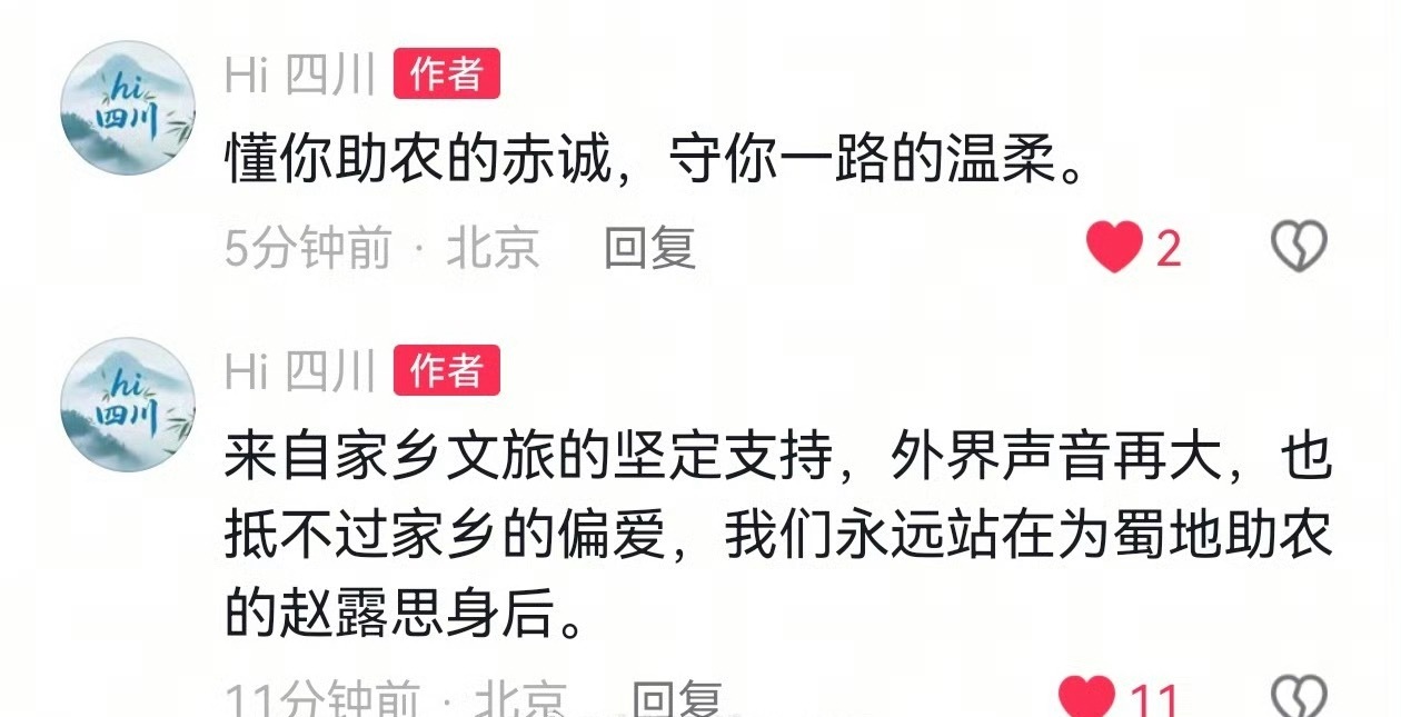 嘛耶，感动了🥹四川文旅永远支持赵露思 