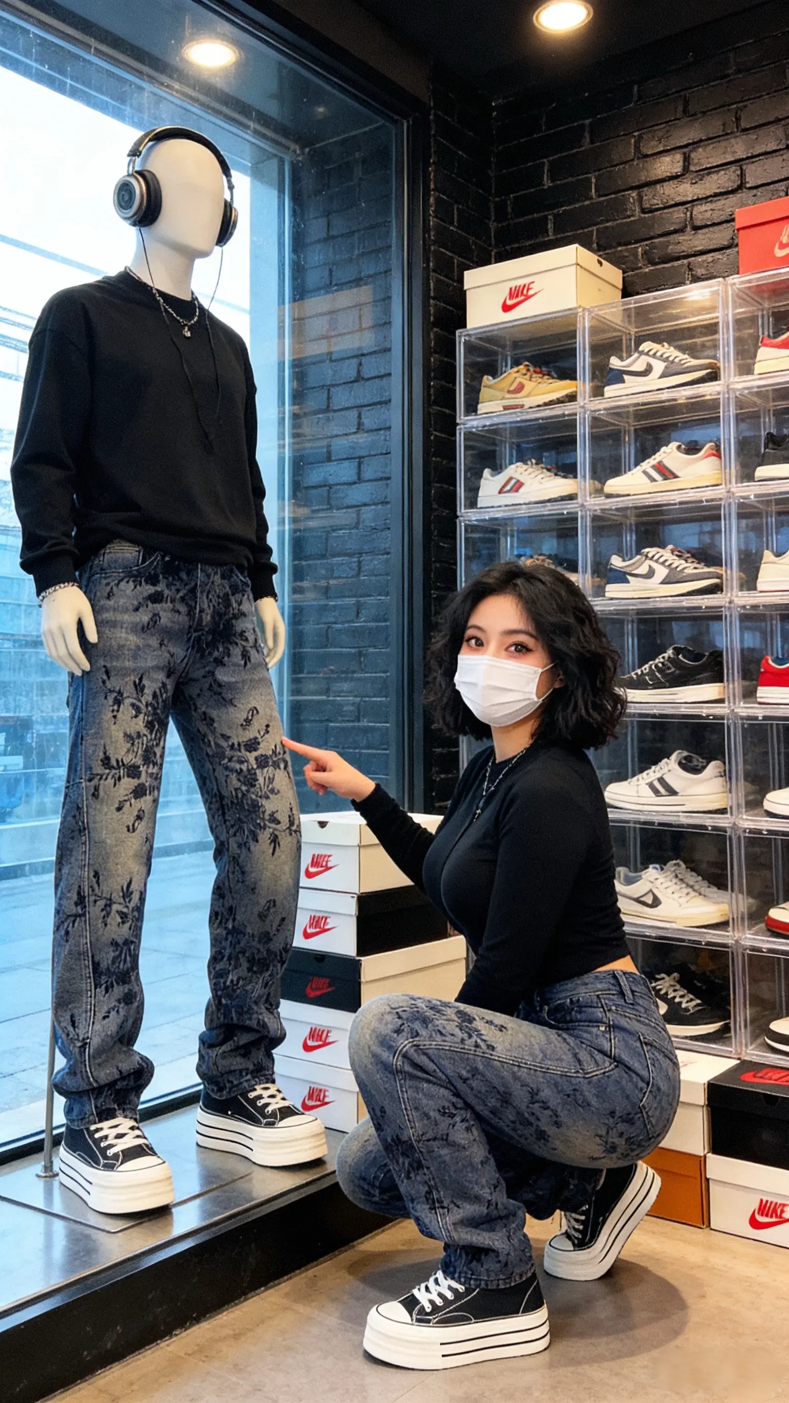 美式复古刺绣提花牛仔裤裤子男冬季加厚新款宽松直筒潮牌个性长裤