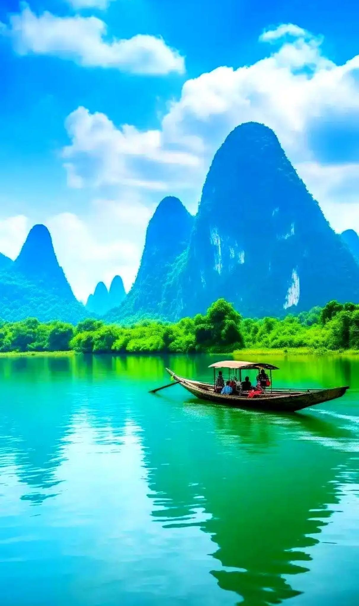 在国内哪个地方的风景最美漓江，凝萃南国灵秀，铺展一卷流动的水墨丹青。澄澈江水蜿蜒