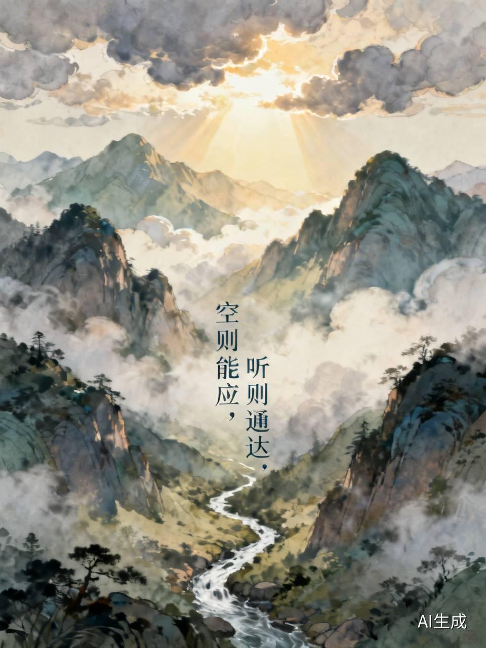 谷的回 ️•空则能应，听则通达。
山谷空灵，故能回响。它不主动发声，却在接纳中成
