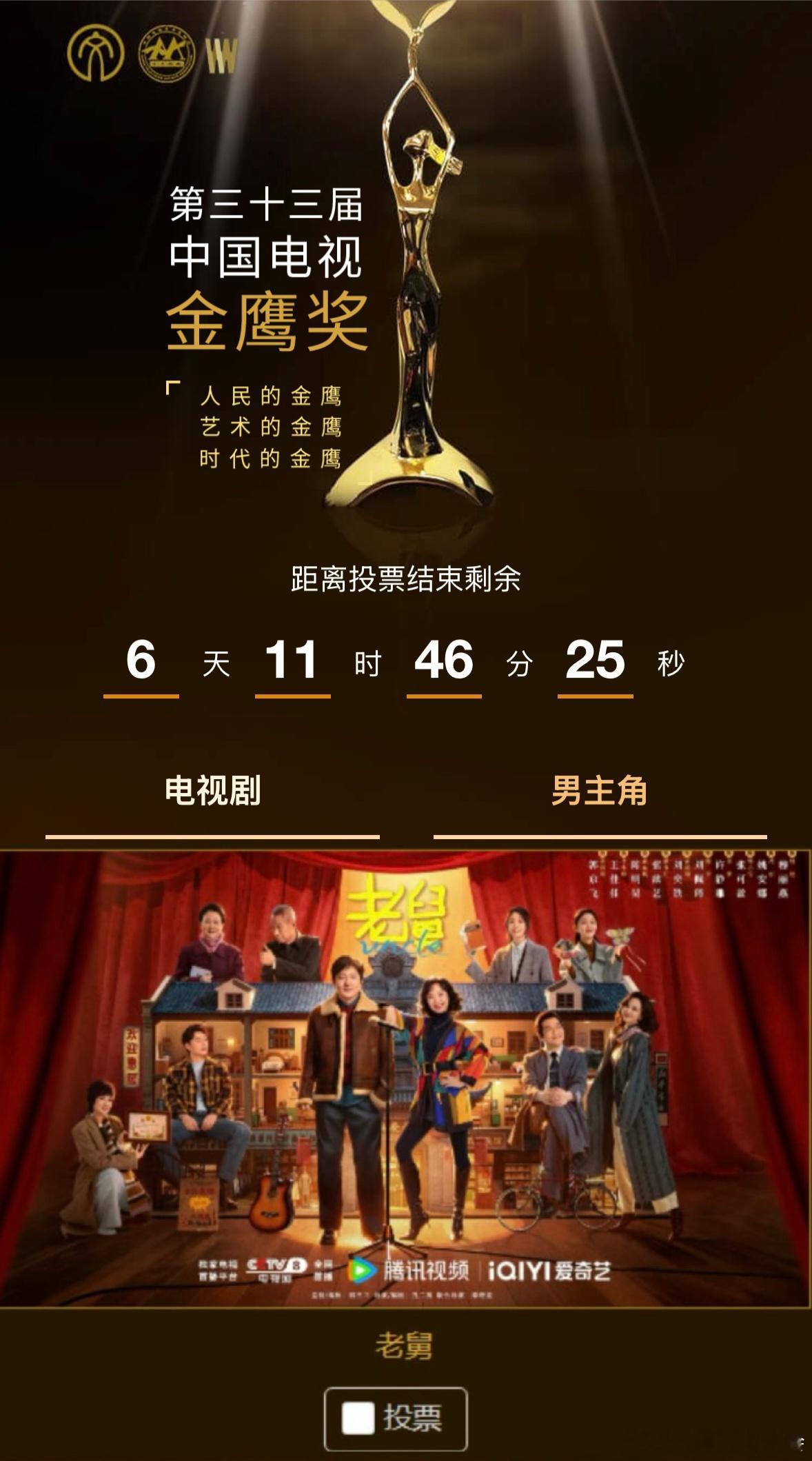 徐百慧   第33届中国电视金鹰奖开始第二轮投票啦！🗳️⏰时间：6月30日00