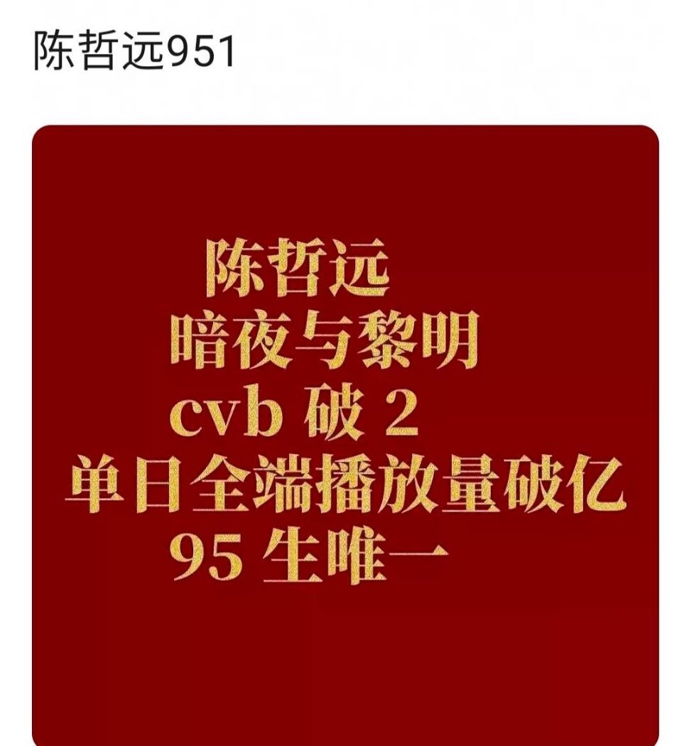 陈哲远cvb实绩竟然是951🐮 ​​​