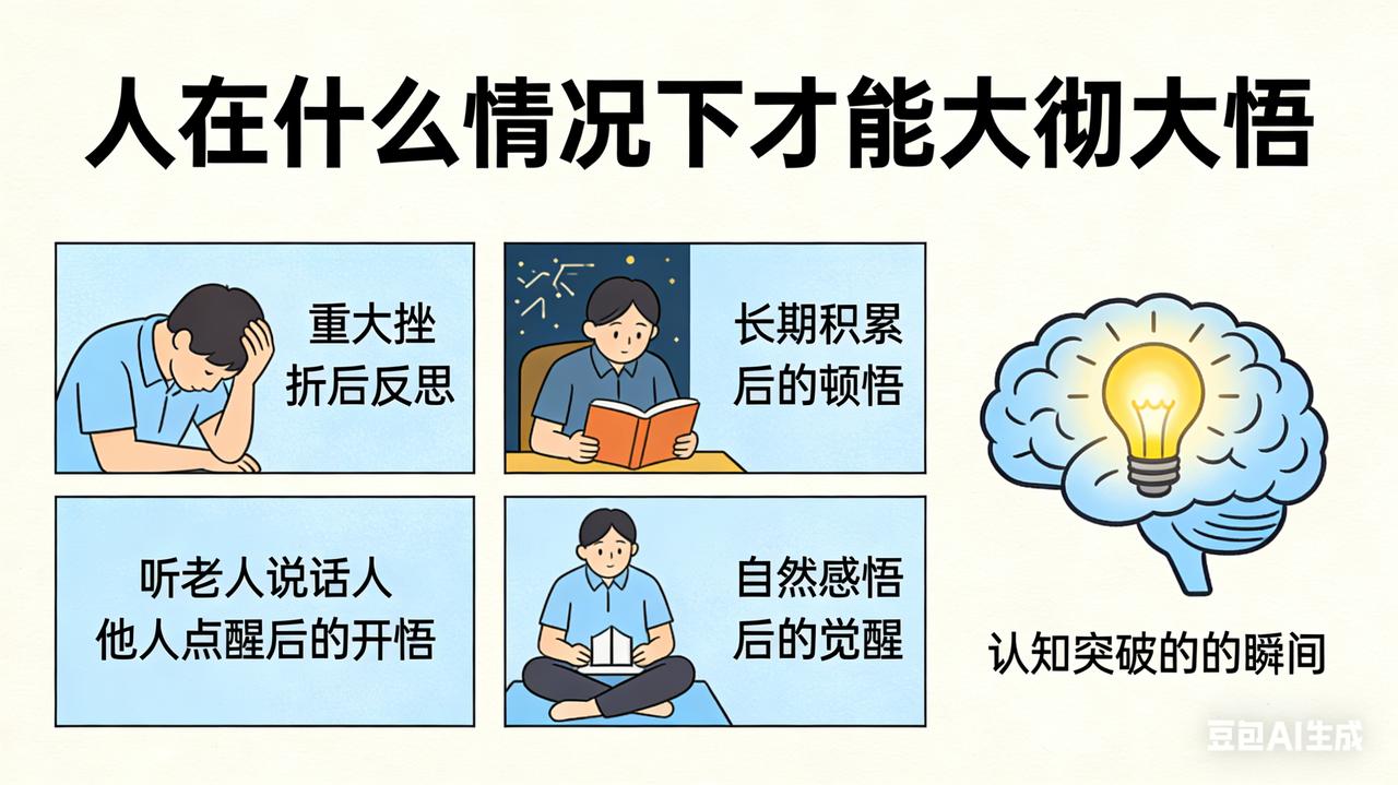 大彻大悟从不是凭空而来，而是苦难与遗憾沉淀后的清醒。当不再向外强求、向内内观，接