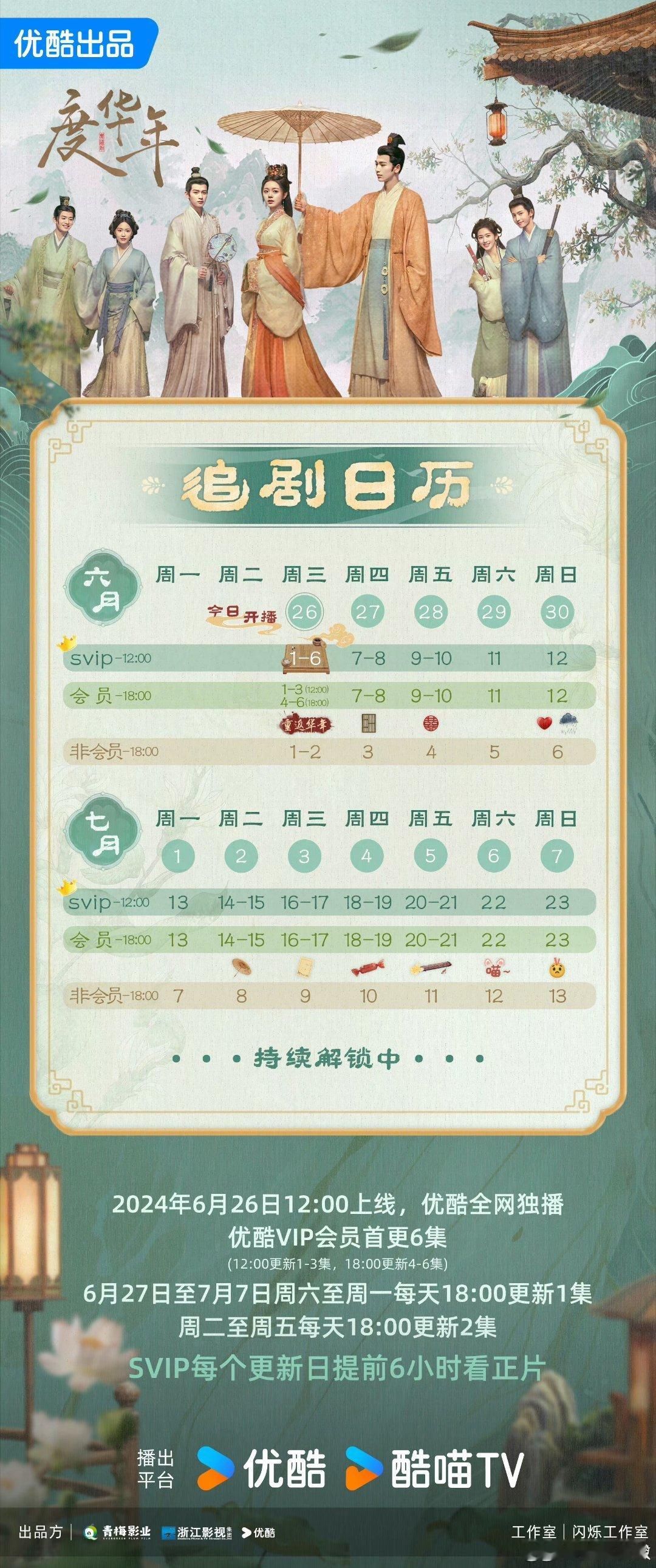 #度华年追剧日历#我天哪，首播6集，真的是怕我看不够呀，我说小度还是你大方呀，直
