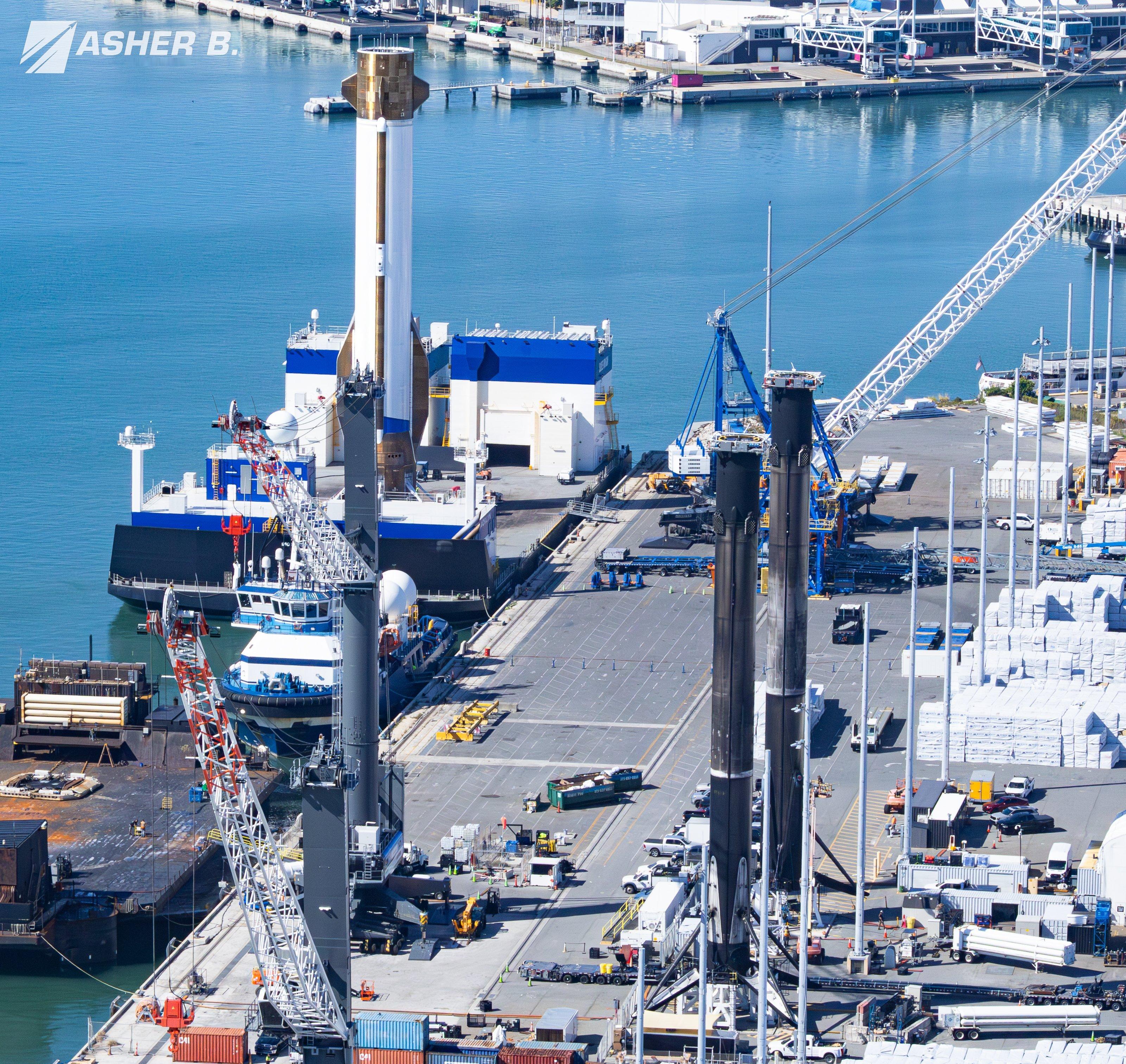 放在一起一对比，猎鹰9真的好细呀