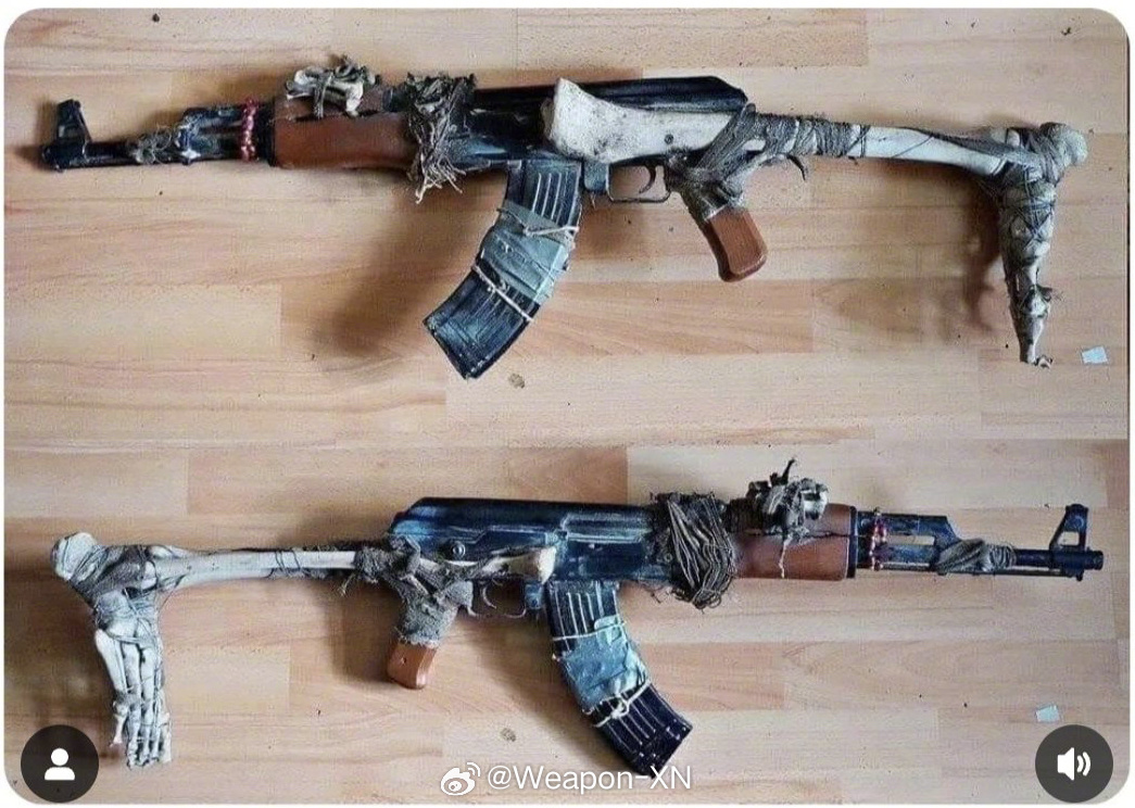 #兵器影像[超话]# 非洲的AK改造总是因地制宜的选择零件 ​​​