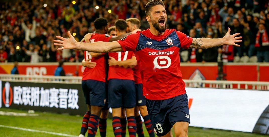 39岁吉鲁补时点杀！里尔绝境重生晋级欧联附加赛欧联杯小组赛最后一轮，里尔主场1-