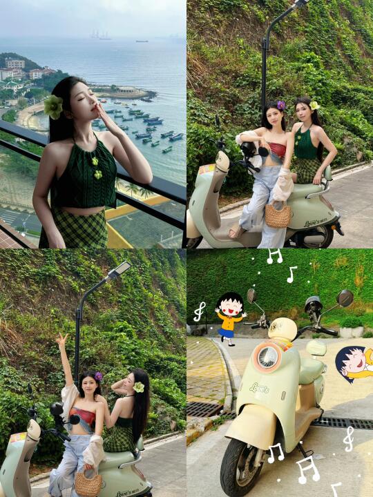 在海陵岛和闺蜜们一起骑行的快乐💕