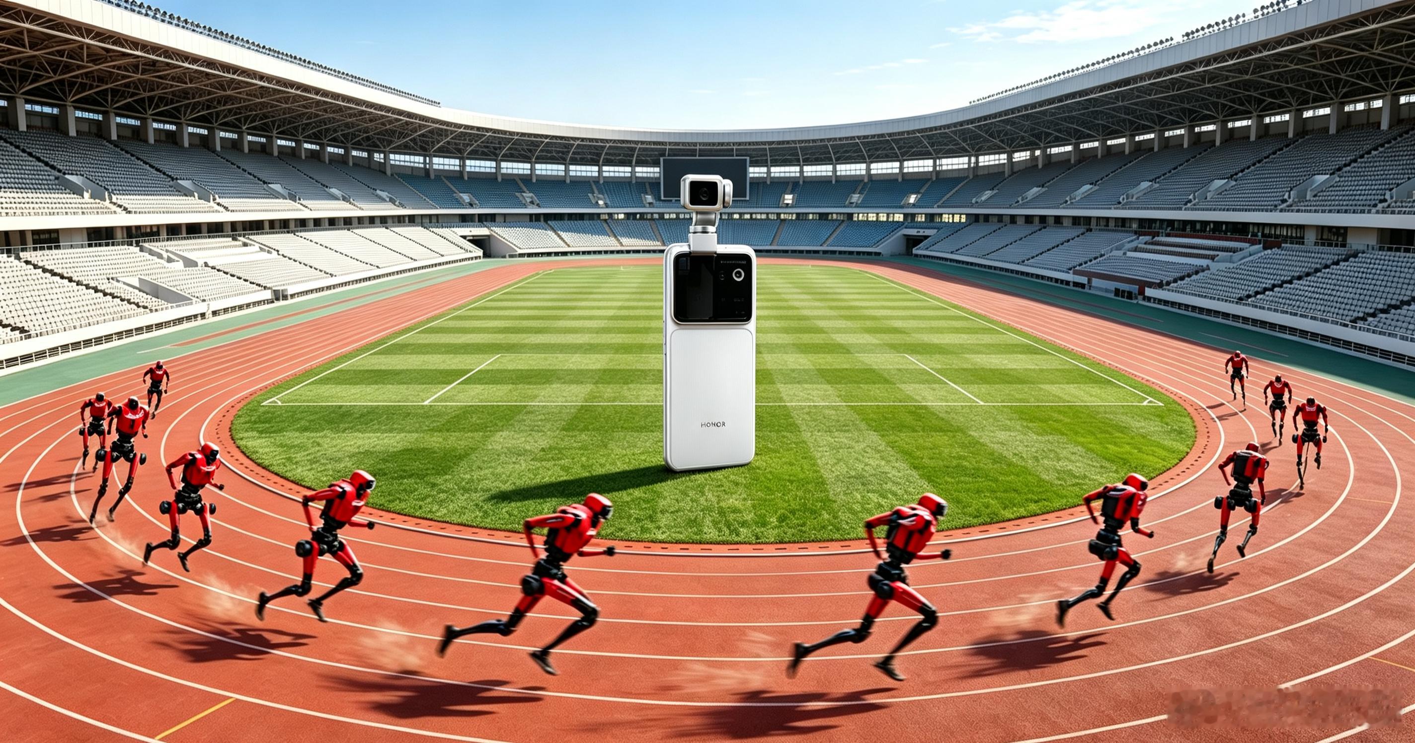 如果在场地中间放置荣耀Robot Phone，用云台的主角追踪，能否抓住快速飞奔