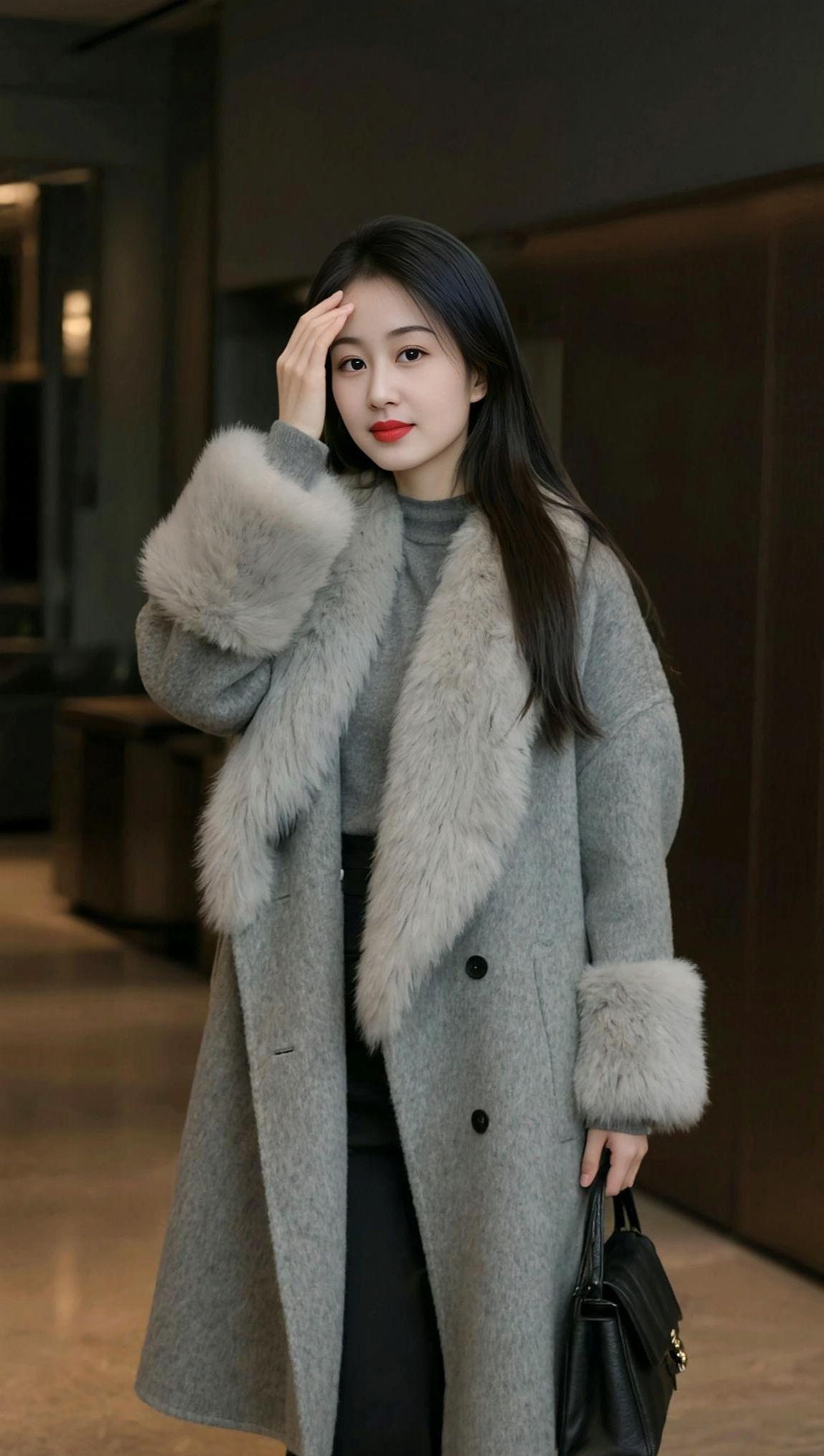 毛领氛围感写真