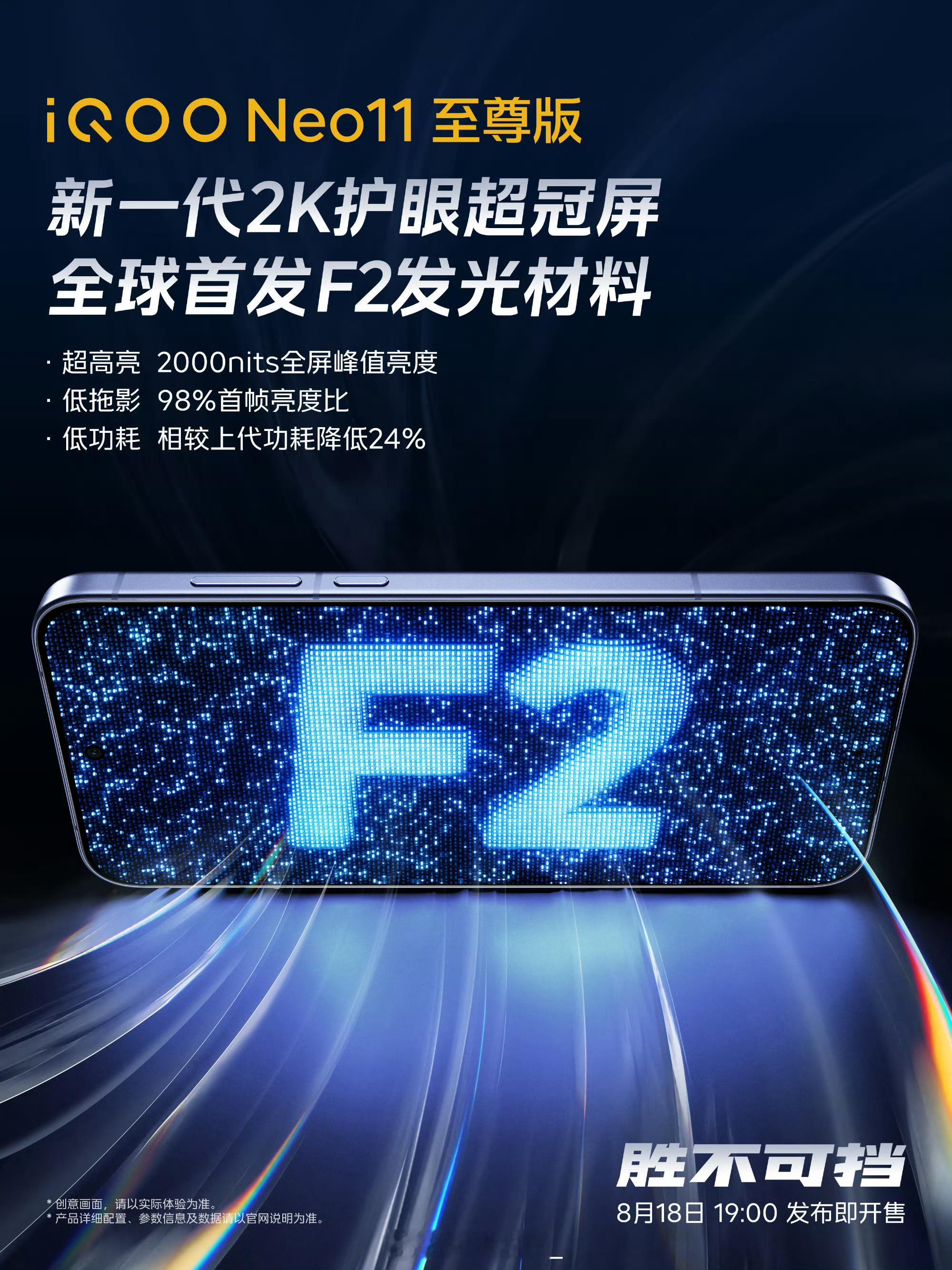 iQOO Neo11 至尊版 这块2K护眼超冠屏全球首发F2发光材料✅2000n
