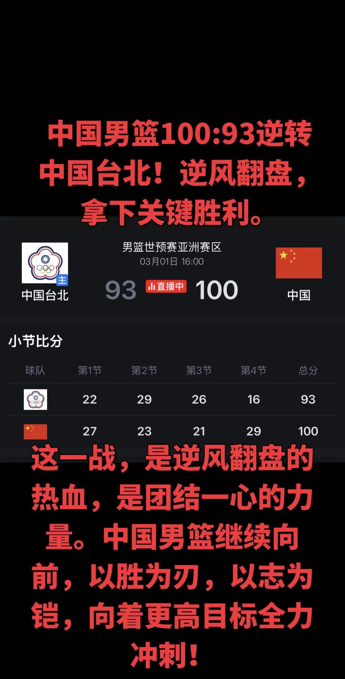 世预赛关键战，中国男篮面对强敌缠斗，一度陷入被动，却凭借顽强防守与团队韧性，在末