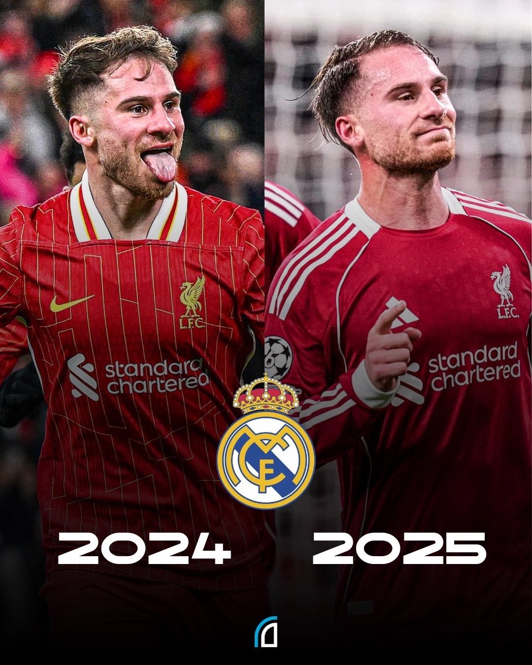 🇦🇷🔥麦卡利斯特两次对阵皇家马德里均取得进球，利物浦最终获胜。⚽️ 202