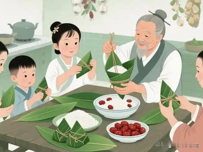 1. 清晨采艾草菖蒲
一早去集市买艾草、菖蒲，捆成束挂在大门、窗台，老话说能驱蚊
