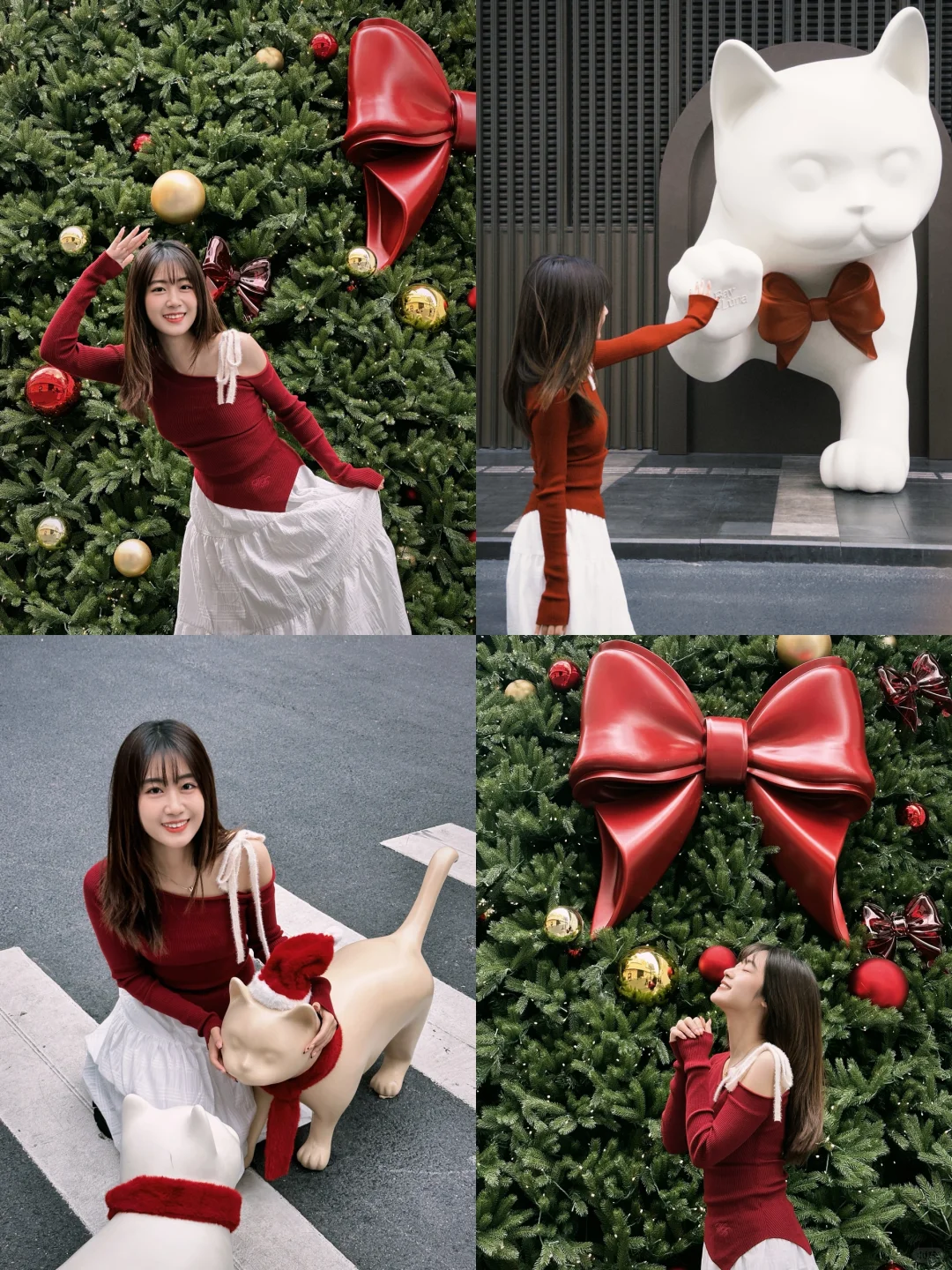 深圳湾圣诞拍照🎄| 咪咪也带上红色围巾啦🧣