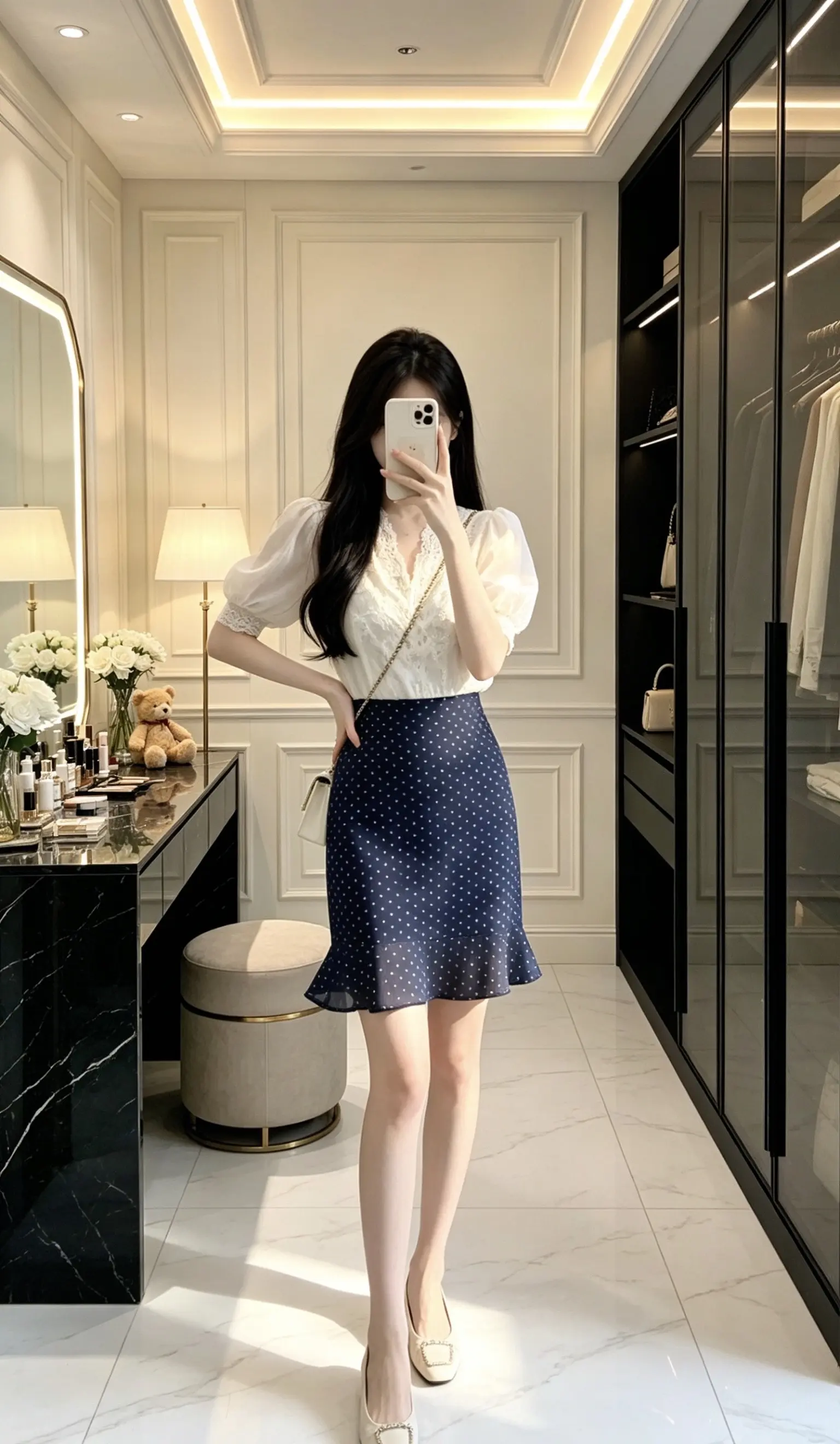 气质衬衫半身裙 法式温柔蕾丝v领 包臀修身轻熟风显瘦半身裙 气质上衣半身裙套装