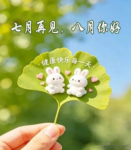 七月再见，八月你好！健康快乐每一天🐰🌿