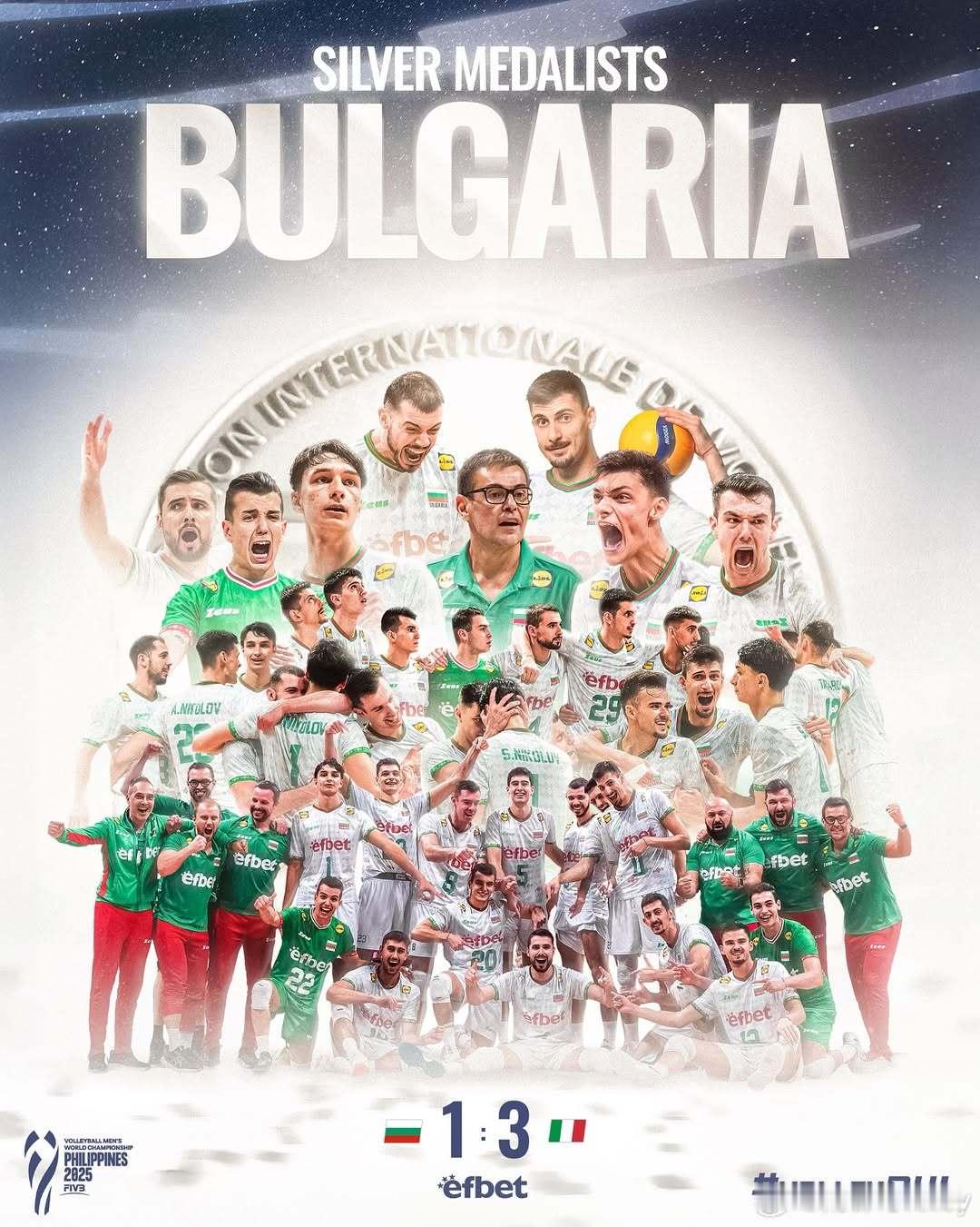 保加利亚排协发来贺电:世界第二！ 🇧🇬❤️🥈全世界都看到了身为保加利亚人意