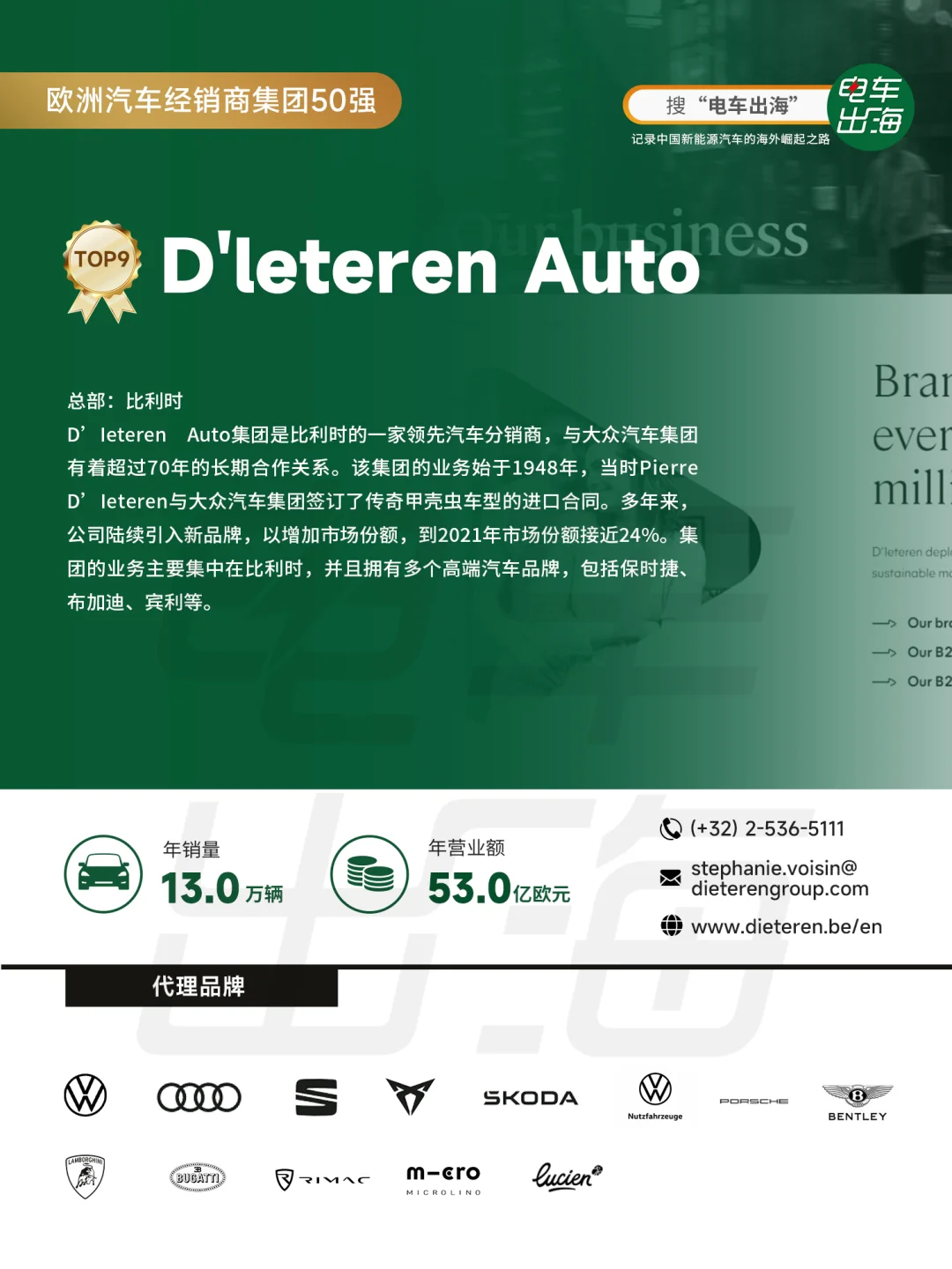 D'leteren Auto，与大众有超70年的交情