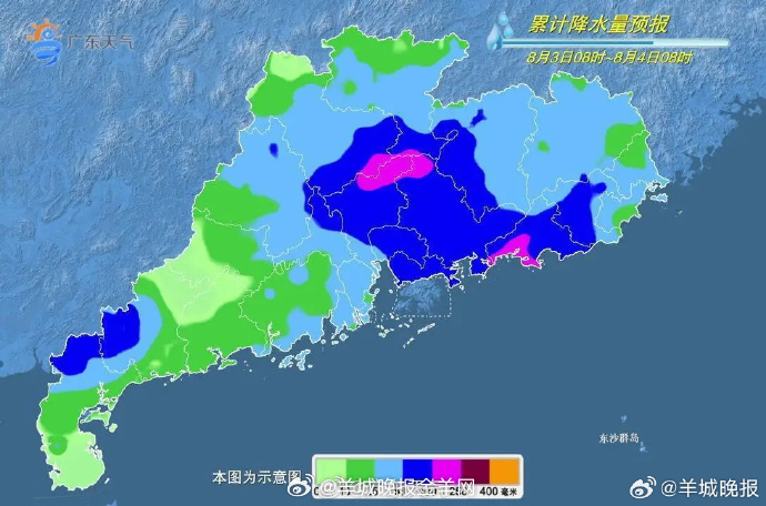 【#广东六部门发布暴雨防御提醒#】受活跃的低涡系统影响，8月2日起广东雨势趋于明