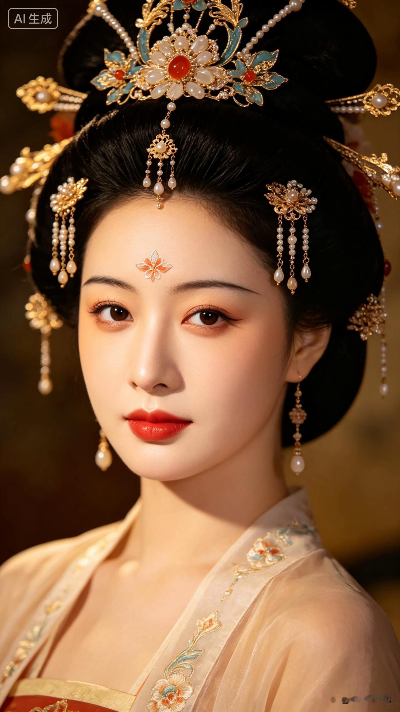 借助AI人工智能技术，杨玉环的人物形象原貌成功复原。以下三张图片是“豆包”依据现